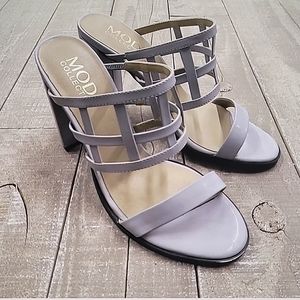 👡👡MODE COLLECTIVE  LEATHER CAGED SANDAL LILY WHITE SZ  6